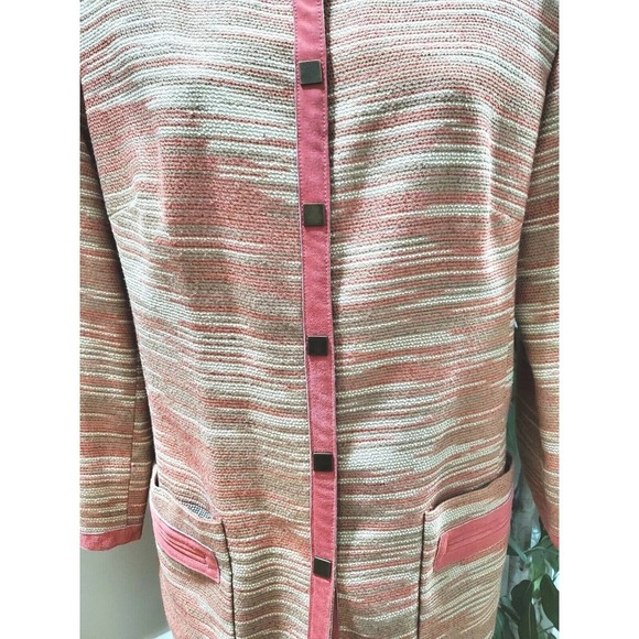 Bandolino Women Multicolor Acrylic Long Sleeve Buttons Front Long Jacket Size 12 - Picture 3 of 12